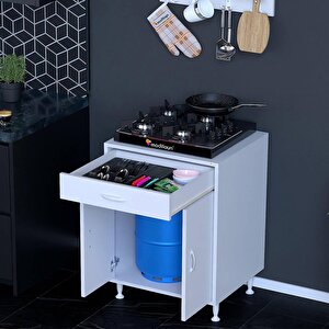 Doqu (l) Ocak Altı 1 Çekmece Ve Kapaklı 1 Tüp Gözlü Set 65 Cm Genişlik 48 Cm Derinlik