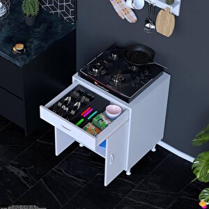Doqu (l) Ocak Altı 1 Çekmece Ve Kapaklı 1 Tüp Gözlü Set 65 Cm Genişlik 56 Cm Derinlik
