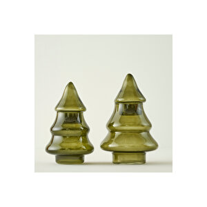 Pine Yılbaşı Dekoratif Obje Koyu Yeşil (16x24 cm )