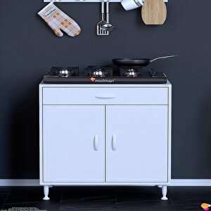 Doqu (xxl) Ocak Altı 1 Çekmece Ve Kapaklı 1 Tüp Gözlü Set 75 Cm Genişlik 56 Cm Derinlik 75 cm