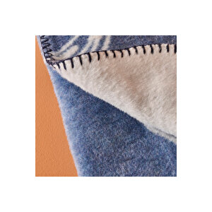 Bleu Blanc Pamuklu Tv Battaniyesi Mavi (130x170 Cm) Mavi