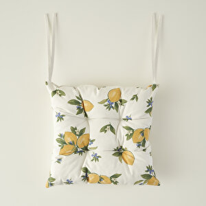 Lemoncello Yellow Baskılı Sandalye Minderi Sarı (40x40 Cm) Sarı