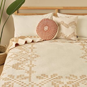 Lilith Pamuklu Tek Kişilik Battaniye Açık Kahverengi (150x200 Cm) Açık Kahve