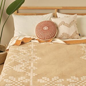 Lilith Pamuklu Tek Kişilik Battaniye Açık Kahverengi (150x200 Cm) Açık Kahve