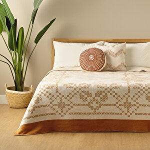 Lilith Pamuklu Tek Kişilik Battaniye Açık Kahverengi (150x200 Cm) Açık Kahve