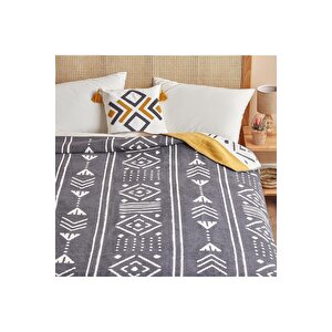 Anchal Pamuklu Çift Kişilik Battaniye Antrasit (180x220 Cm) Antrasit