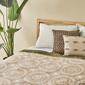 Oriane Pamuklu Çift Kişilik Battaniye Bej (180x220 Cm) Bej