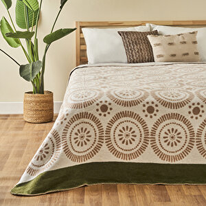 Oriane Pamuklu Çift Kişilik Battaniye Bej (180x220 Cm) Bej