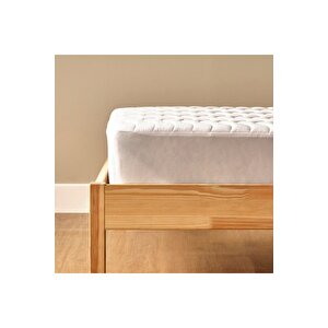 Sıvı Geçirmez Microfiber Kapitoneli Fitted Yatak Alezi Beyaz (160x200 Cm) Beyaz