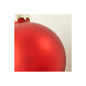 Christmas Yılbaşı Süsü 12'li Kırmızı (6 cm)
