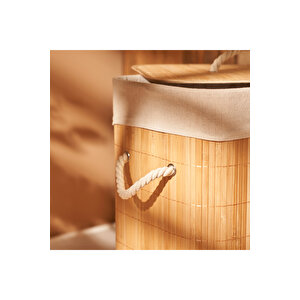 Fonte Bambu Çamaşır Sepeti Naturel (40x30x61 Cm) Naturel