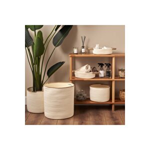 Montana Fildişi Sepet Beyaz (31x21x8 Cm) Beyaz