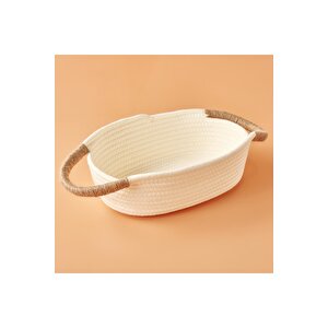Montana Fildişi Sepet Beyaz (33x23x9 Cm) Beyaz
