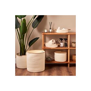 Montana Fildişi Sepet Beyaz (20x29x8 Cm) Beyaz