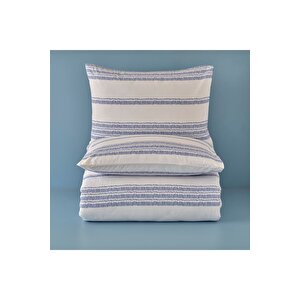 %100 Pamuk Saten Marine King Size Nevresim Seti Mavi (240x220 Cm) Mavi