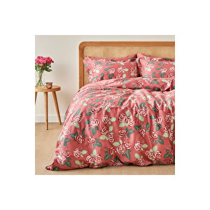 %100 Pamuk Saten Rose Çift Kişilik Nevresim Seti Mürdüm (200x220 Cm) Mürdüm