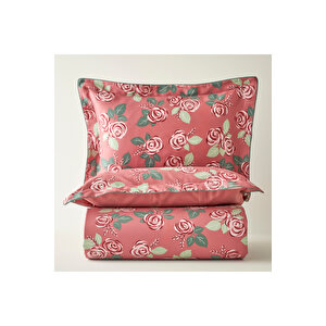 %100 Pamuk Saten Rose Çift Kişilik Nevresim Seti Mürdüm (200x220 Cm) Mürdüm