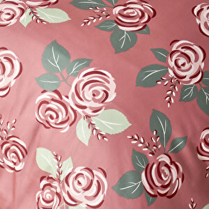 %100 Pamuk Saten Rose Çift Kişilik Nevresim Seti Mürdüm (200x220 Cm) Mürdüm