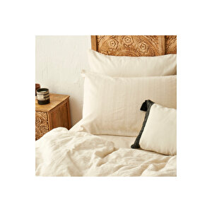 %100 Pamuk Harvey Çift Kişilik Nevresim Takımı Bej (200x220 Cm) Bej