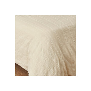 %100 Pamuk Harvey Çift Kişilik Nevresim Takımı Bej (200x220 Cm) Bej