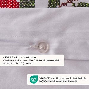 %100 Pamuk Saten Jolly Çift Kişilik Nevresim Seti Kırmızı (200x220 Cm) Kırmızı