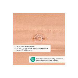 %100 Pamuk Saten Supreme Çift Kişilik Nevresim Seti Somon (200x220 Cm) Somon