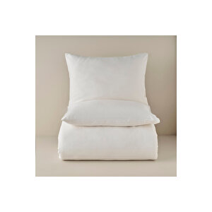 %100 Pamuk Saten Supreme Basic Super King Size Nevresim Seti Beyaz (260x240 Cm) Beyaz