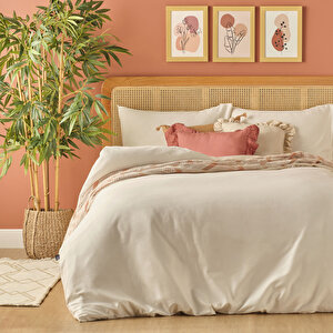 %100 Pamuk Saten Supreme Basic Super King Size Nevresim Seti Beyaz (260x240 Cm) Beyaz