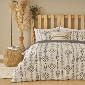 %100 Pamuk Ranforce Blake King Size Nevresim Seti Antrasit (240x220 Cm) Antrasit