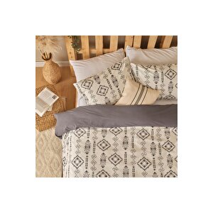 %100 Pamuk Ranforce Blake King Size Nevresim Seti Antrasit (240x220 Cm) Antrasit