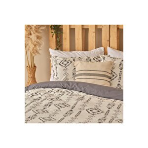 %100 Pamuk Ranforce Blake King Size Nevresim Seti Antrasit (240x220 Cm) Antrasit