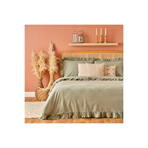 %100 Pamuk Brenta King Size Nevresim Takımı Yeşil (240x220 Cm) Yeşil