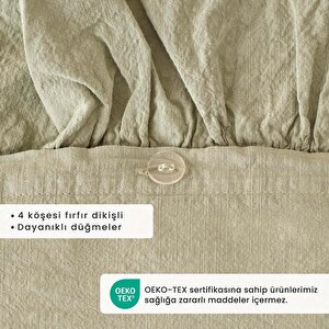 %100 Pamuk Brenta King Size Nevresim Takımı Yeşil (240x220 Cm) Yeşil