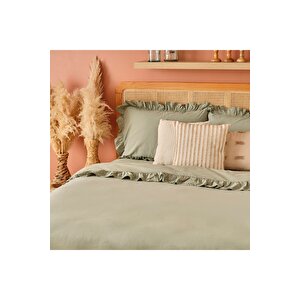 %100 Pamuk Brenta King Size Nevresim Takımı Yeşil (240x220 Cm) Yeşil
