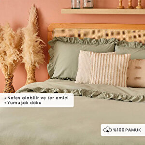 %100 Pamuk Brenta King Size Nevresim Takımı Yeşil (240x220 Cm) Yeşil