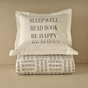 %100 Pamuk Ranforce Book Lovers King Size Nevresim Seti Antrasit (240x220 Cm) Antrasit