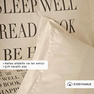 %100 Pamuk Ranforce Book Lovers King Size Nevresim Seti Antrasit (240x220 Cm) Antrasit