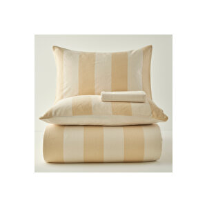 %100 Pamuk Art Çift Kişilik Nevresim Takımı Bej (200x220 Cm) Bej