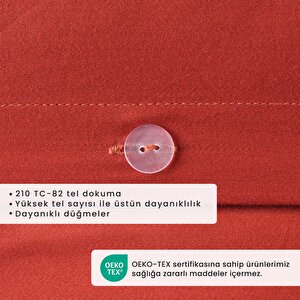 %100 Pamuk Saten Supreme Basic Super King Size Nevresim Seti Kiremit (260x240 Cm) Kiremit