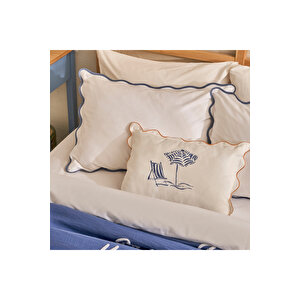 %100 Pamuk Scallop Çift Kişilik Nevresim Takımı Beyaz (200x220 Cm) Beyaz