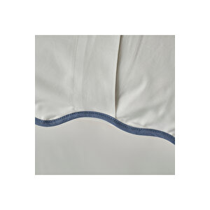 %100 Pamuk Scallop Çift Kişilik Nevresim Takımı Beyaz (200x220 Cm) Beyaz