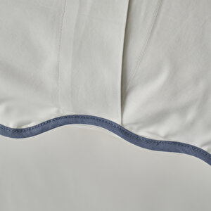 %100 Pamuk Saten Scallop King Size Nevresim Takımı Beyaz (240x220 Cm) Beyaz