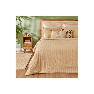 %100 Pamuk Sevilla Çift Kişilik Nevresim Takımı Hardal (200x220 Cm) Hardal