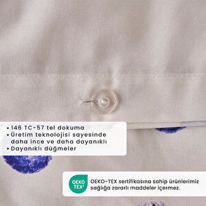 %100 Pamuk Ranforce Blueberry King Size Nevresim Seti (240x220 Cm) Çok Renkli