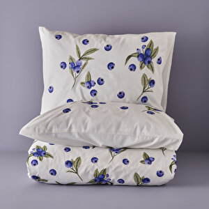 %100 Pamuk Ranforce Blueberry King Size Nevresim Seti (240x220 Cm) Çok Renkli