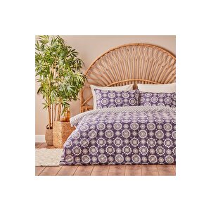 %100 Pamuk Ranforce Misa King Size Nevresim Seti Mor (260x240 Cm) Mor