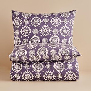 %100 Pamuk Ranforce Misa King Size Nevresim Seti Mor (260x240 Cm) Mor