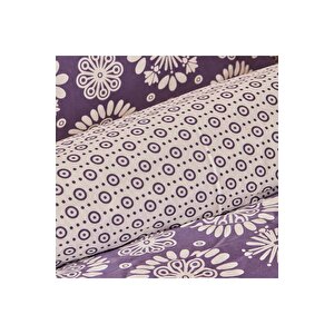 %100 Pamuk Ranforce Misa King Size Nevresim Seti Mor (260x240 Cm) Mor