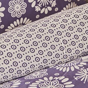 %100 Pamuk Ranforce Misa King Size Nevresim Seti Mor (260x240 Cm) Mor