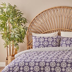 %100 Pamuk Ranforce Misa King Size Nevresim Seti Mor (260x240 Cm) Mor